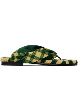 Burberry Green & Yellow Check Pool Slides
