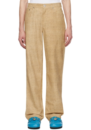 JW Anderson Beige Straight-Fit Leather Pants