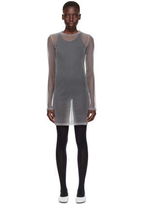 RECTO Gray Sheer Minidress