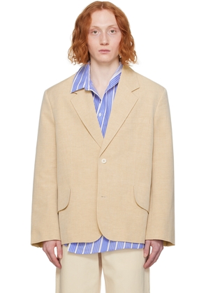 JACQUEMUS Beige Les Sculptures 'La veste Titolo' Blazer