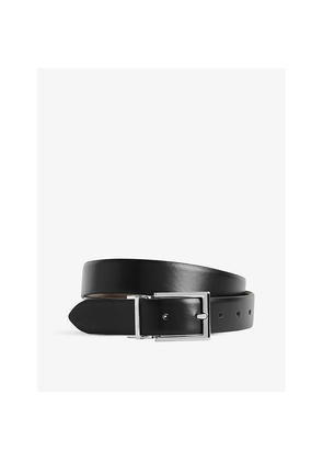 Mens Reiss Ricky Silver-Buckle Reversible Leather Belt