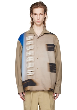 meanswhile Brown Feather Smooth Snap Shirt