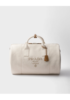 Linen blend duffle bag