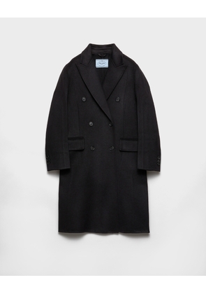 Double-breasted double cashwool coat