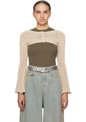 OPEN YY SSENSE Exclusive Beige Bolero Cardigan