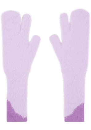 MM6 Maison Margiela Purple Furry Worn Out Mitts