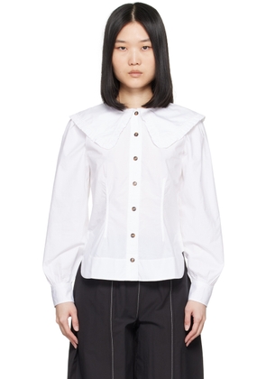 GANNI White Frill Collar Shirt