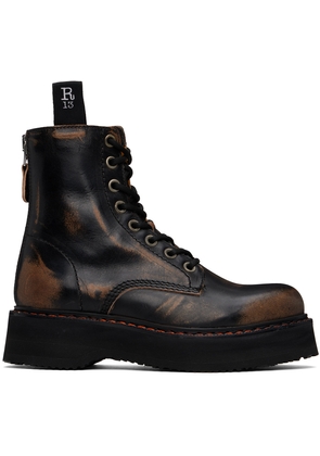R13 Black Single Stack Boots