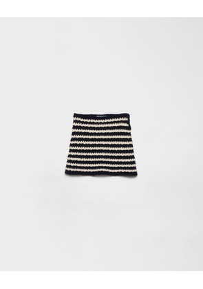 Cotton crochet miniskirt