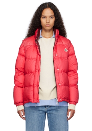 Moncler Pink & Burgundy Verone Short Reversible Down Jacket