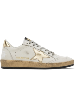 Golden Goose White & Gold Ball Star Sneakers