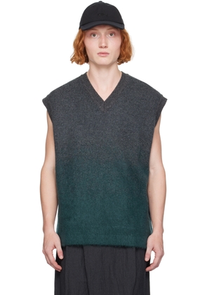Juun. J Gray & Green Gradient Vest