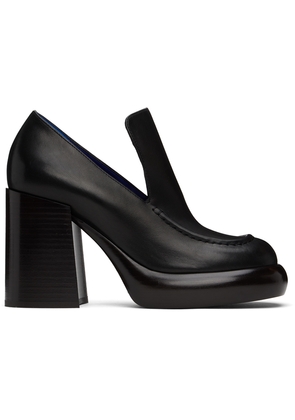 Burberry Black Leather Wedge Heels