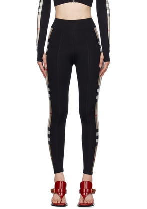 Burberry Black Check Trim Leggings