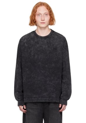 Juun. J Black Garment-Dyed Long Sleeve T-Shirt