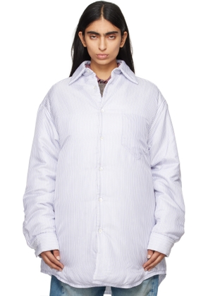 Maison Margiela Blue Padded Stripe Shirt