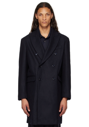 Barena Navy Double Breasted Coat