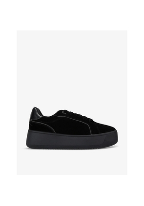 Womens KG Kurt Geiger Light Velvet Platform Low-Top Trainers