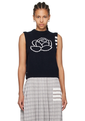 Thom Browne Navy 4-Bar Rose Icon Vest