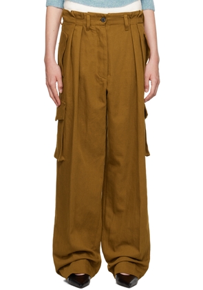 Dries Van Noten Brown Gabardine Trousers