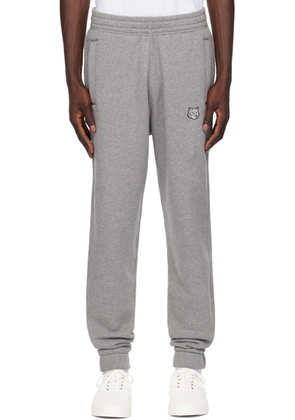 Maison Kitsuné Gray Bold Fox Head Sweatpants