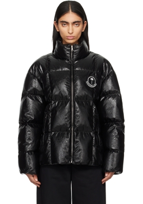 Moncler Genius Moncler x Palm Angels Black Simoon Faux-Leather Down Jacket