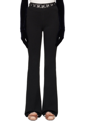 Pushbutton Black Panty Waist Lounge Pants