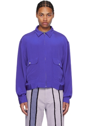 Glass Cypress Blue Silk Jacket