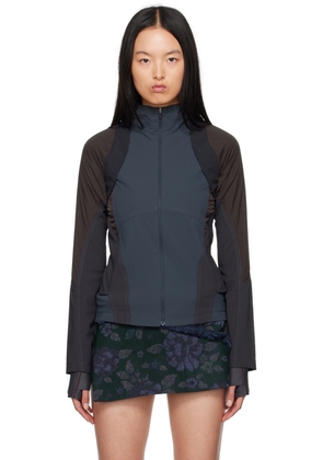 HYEIN SEO Navy Paneled Windbreaker Jacket