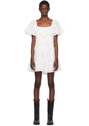 GANNI White Broderie Anglaise Layer Minidress