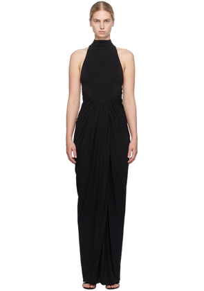 ALAÏA Black Draped Maxi Dress