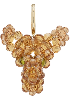 Simone Rocha Brown & Green Creature Trophy Head Single Earring