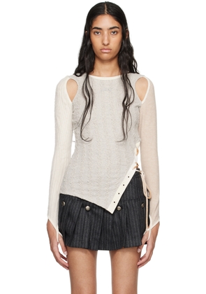 Andersson Bell Gray & Beige Braids Cutout Sweater
