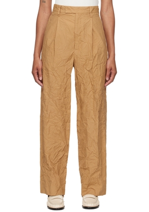 AURALEE Brown Wrinkled Trousers