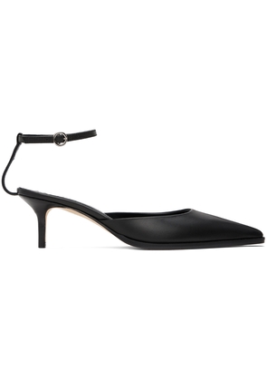 Aeyde Black Sarina Ankle-Strap Heels