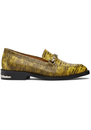 Toga Virilis Yellow Snake-Embossed Loafers