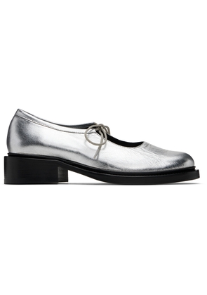 Nicole Saldaña Silver Fabiana Ballerina Flats