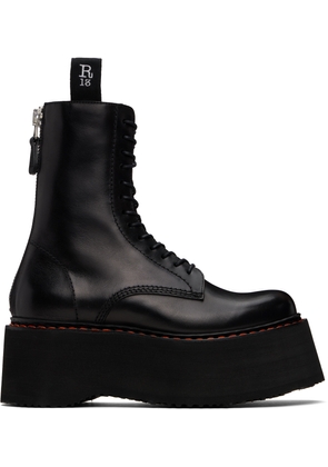 R13 Black Double Stack Boots