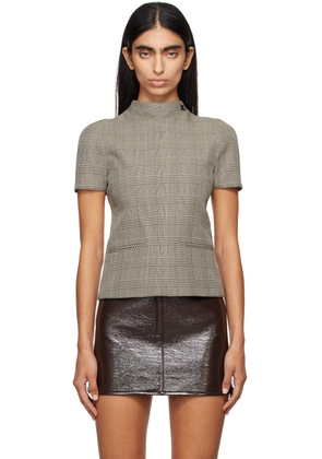 Courrèges Brown High Collar Top