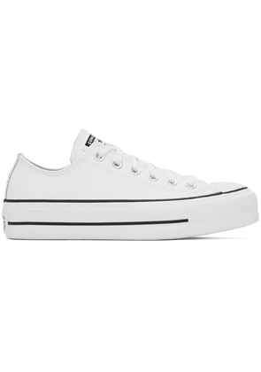 Converse White Chuck Taylor All Star Platform Leather Low Top Sneakers