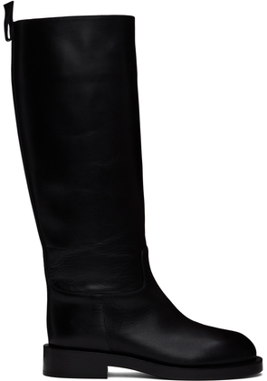 Rabanne Black Smooth Leather Tall Boots