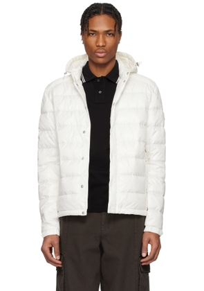 Moncler White Gliere Hooded Short Down Jacket