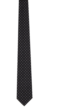 TOM FORD Black & White Silk Tie