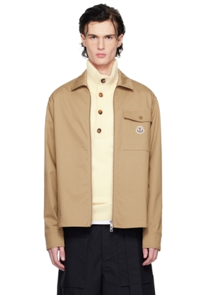 Moncler Tan Cotton Gabardine Zip-Up Jacket
