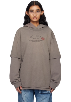 Acne Studios Gray Double-Layered Hoodie