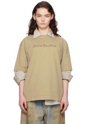 Acne Studios Beige Relaxed Fit Logo T-shirt