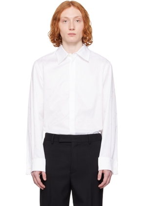 Marine Serre White 'MS' Jacquard Poplin Button Up Shirt