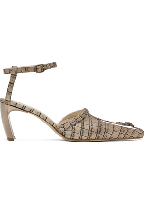 KNWLS Beige Serpent Mules