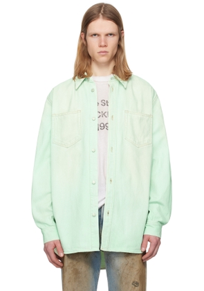 Acne Studios Green Relaxed Fit Button-Up Denim Shirt