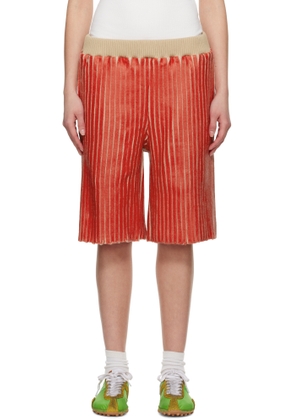 Stanley Raffington SSENSE Exclusive Red Ribbed Shorts